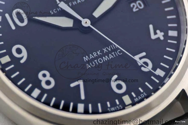 MIROTIME 0311 Vibrant Mark XVIII IW327001 SS M+F 1:1 Best Edition Black Dial on Black Leather Strap A 7055